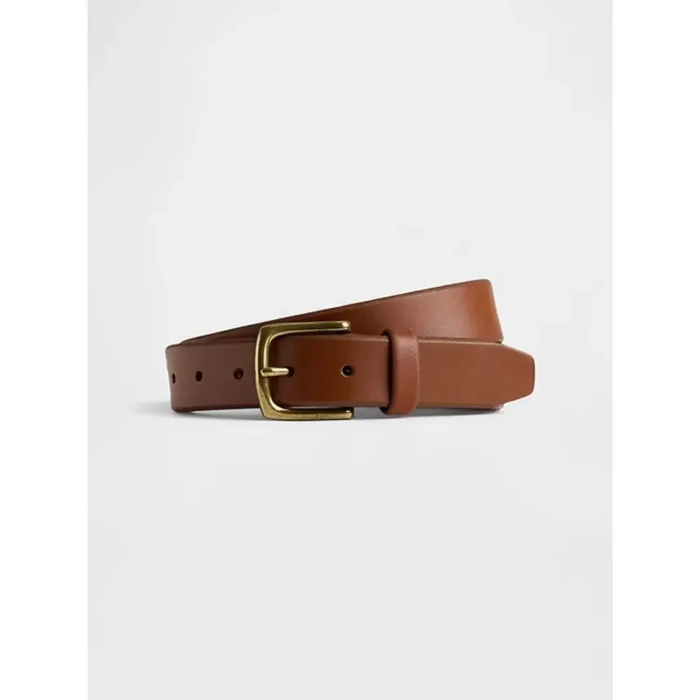 Gap Men's Brown Smooth Leather Metal Buckle Belt Size 36